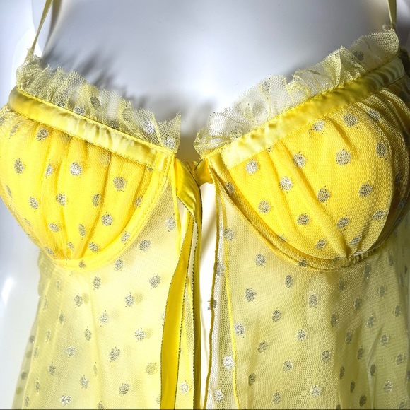 36C VS Victoria’s Secret Sexy little things Yellow Chemise Costume Lingerie Slip - Picture 6 of 16